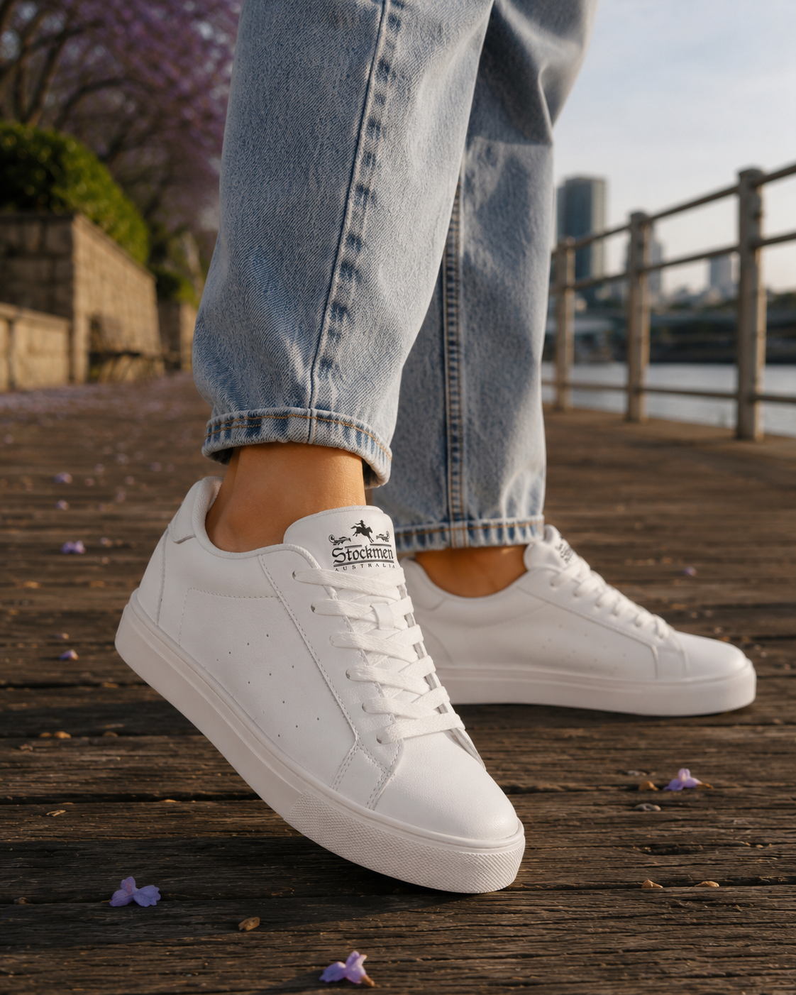 OUTBACK Women’s White Low-Top Leather Sneakers