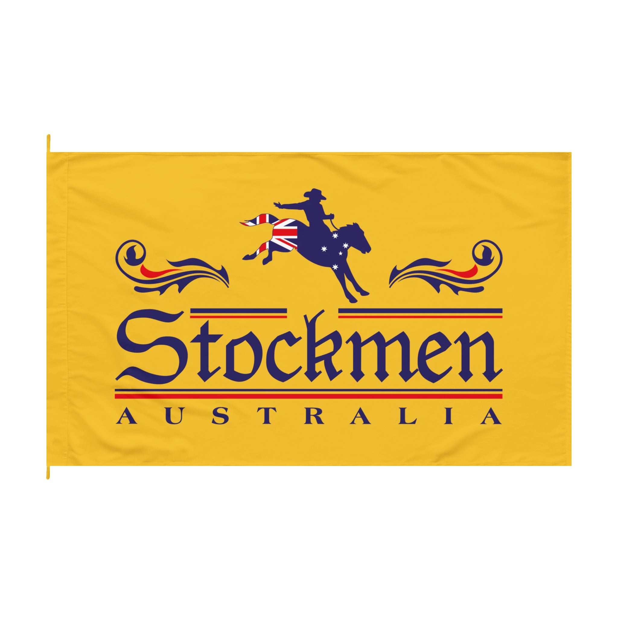 Stockmen Australia Double-Sided Outdoor Flag – Yellow Equestrian Farm Decor
